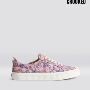 Crooked OCA Low Rose Graphic Print Canvas Sneaker Men